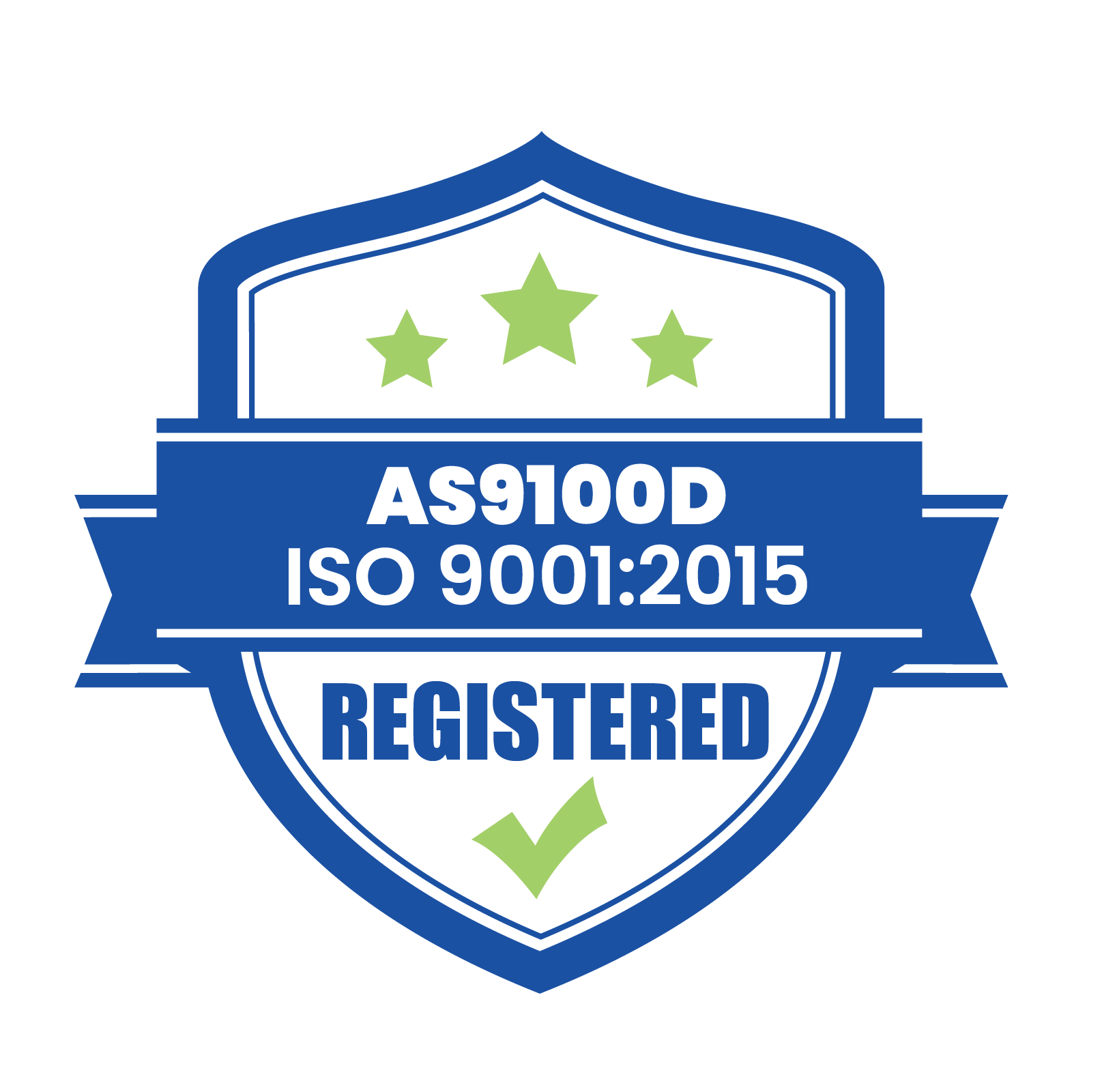 AS9100D ISO 9001-2015 certification badge