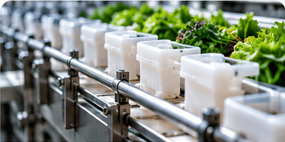 modern-plastics-food-beverage-industry Food processing conveyor with engineered plastic components