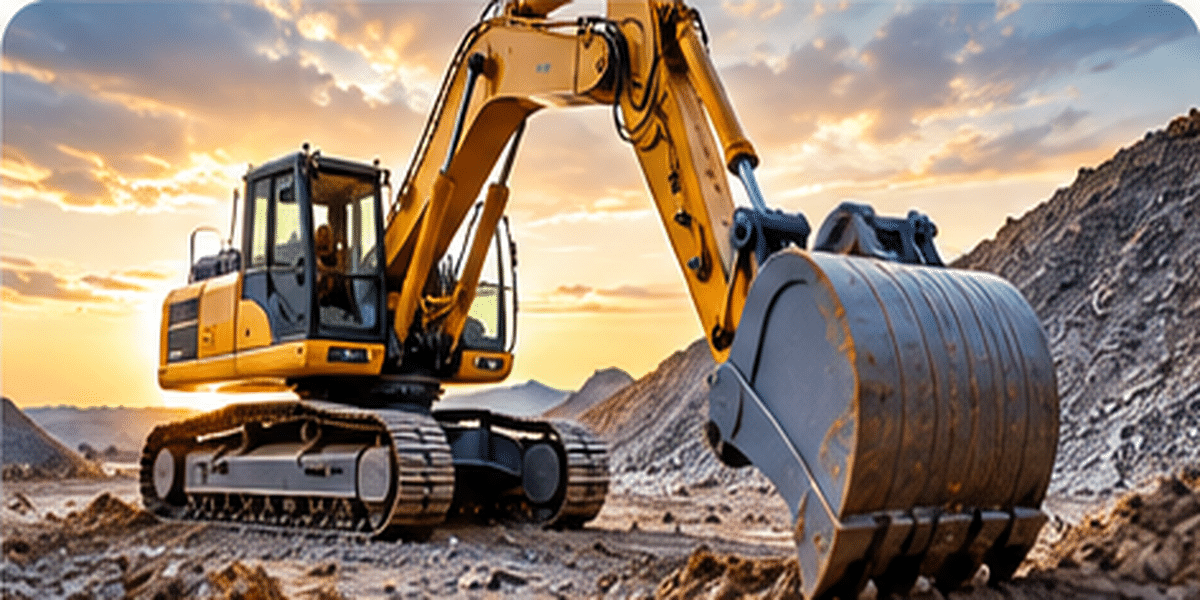 modern-plastics-heavy-equipment-mro-industry Heavy equipment excavator representing MRO plastic applications