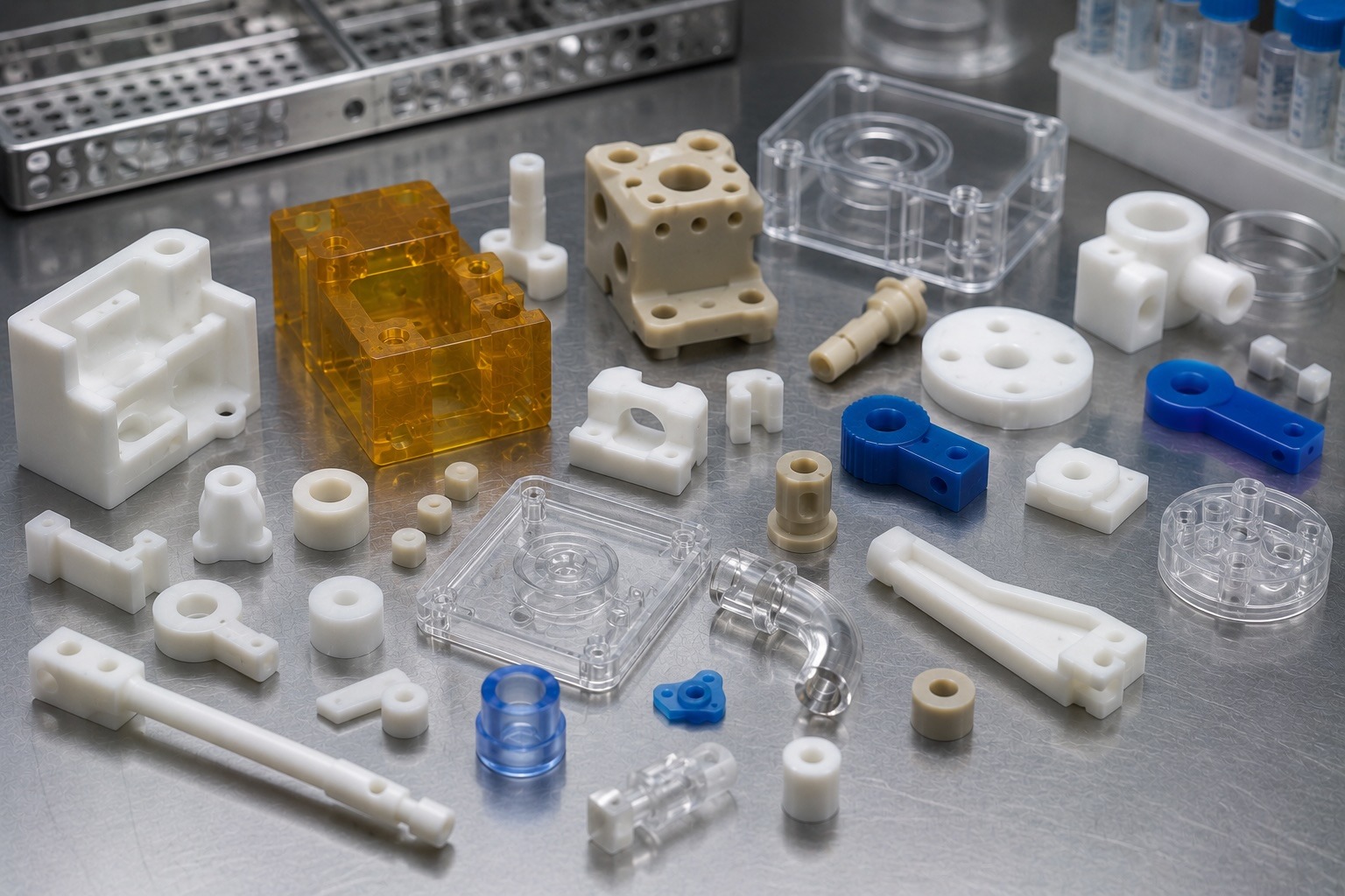 Precision machined plastic components for medical and life sciences applications