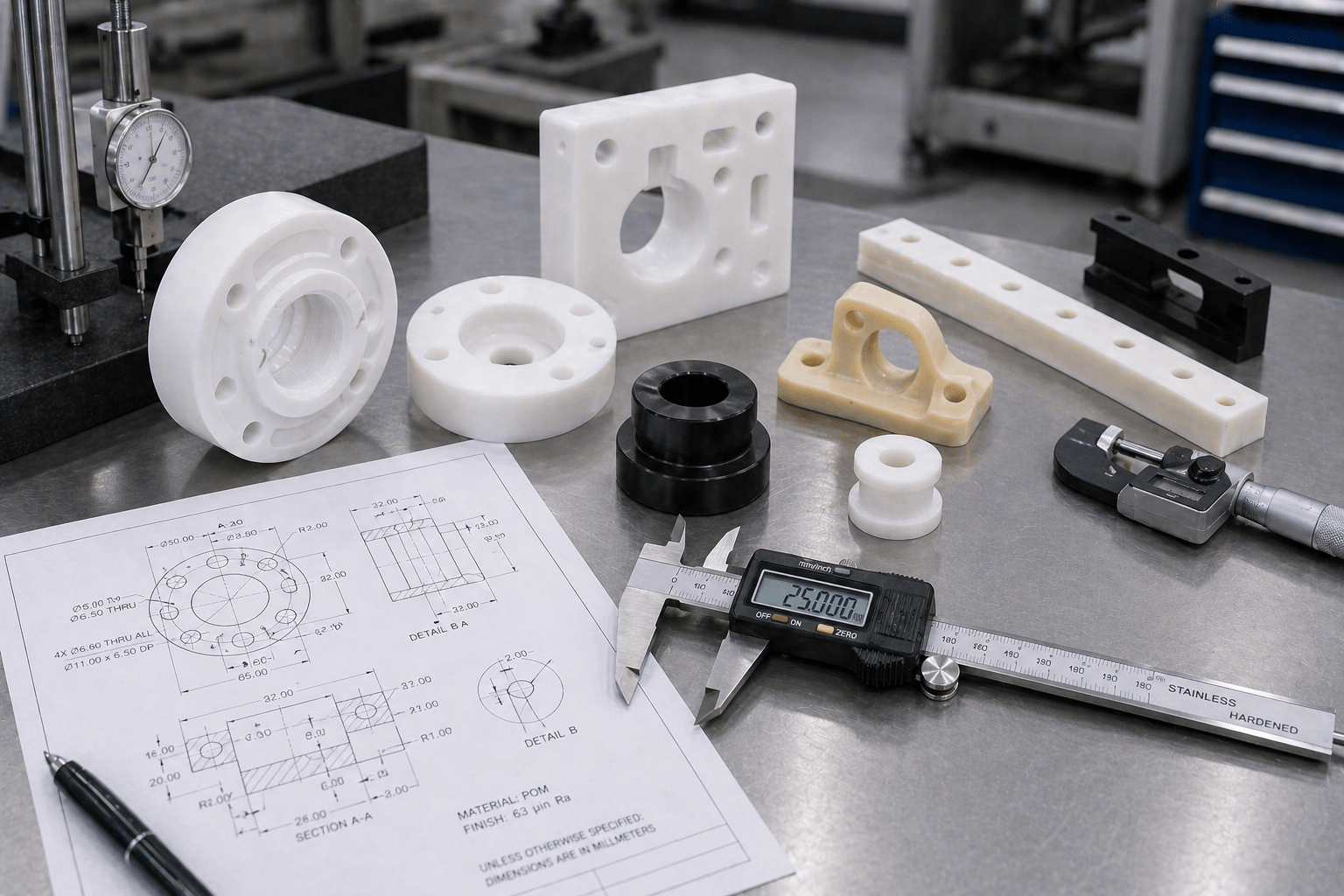 Precision machined plastic components by Modern Plastics