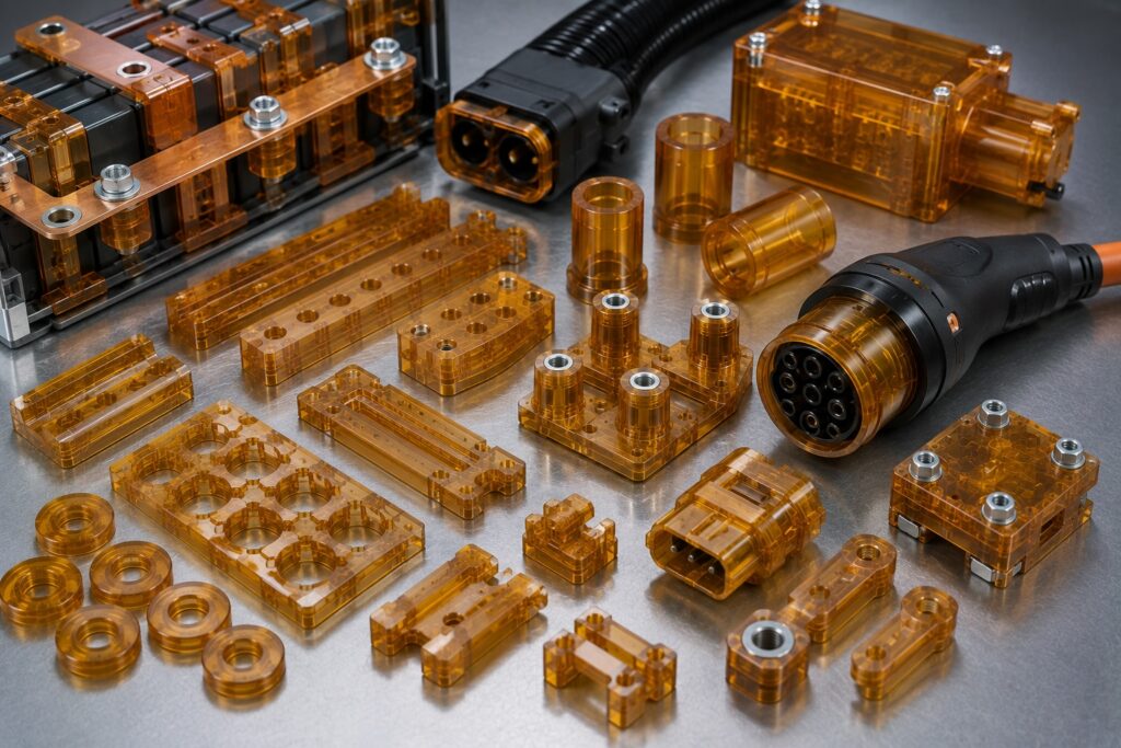 ULTEM battery insulation and EV charging connector components for high-voltage systems