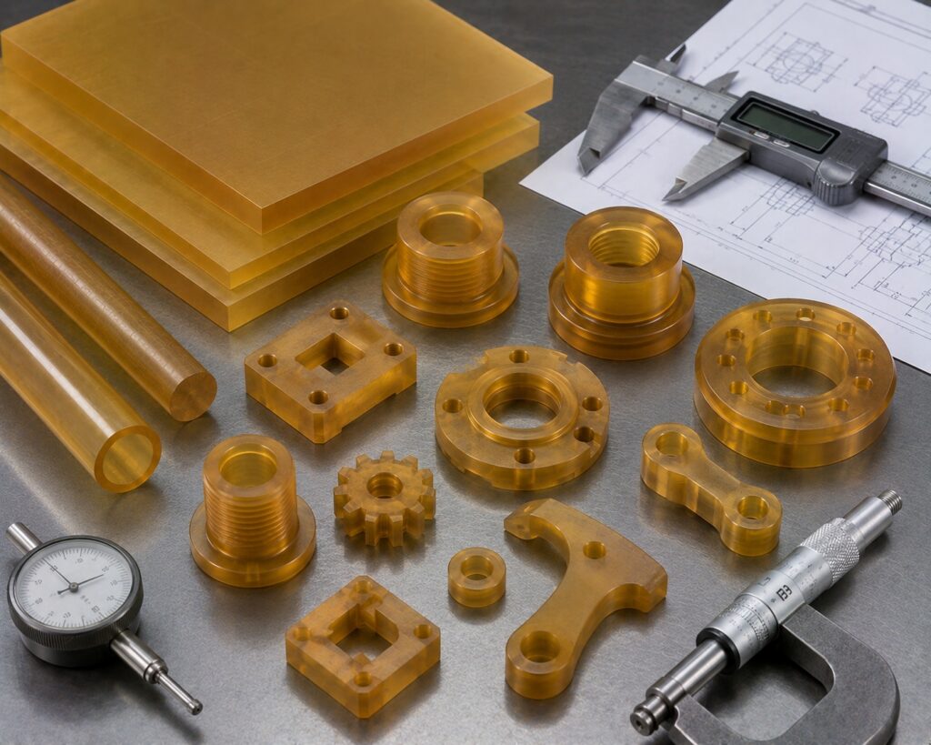 Cut-to-size ULTEM blanks and machined PEI components for industrial manufacturing