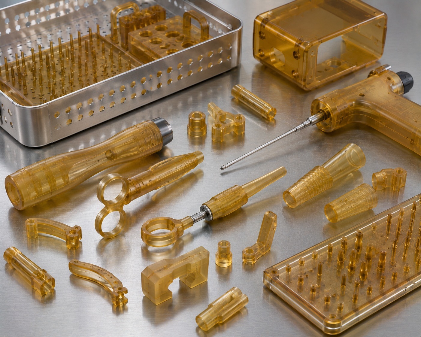 ULTEM medical components including sterilization trays instrument handles and device housings