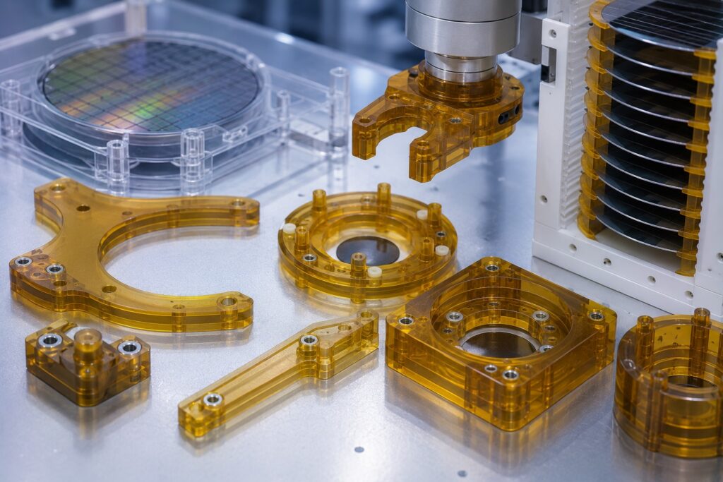 ULTEM wafer handling fixtures and automation components for semiconductor manufacturing